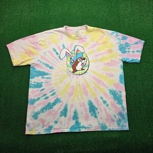 Buc-ees Tshirt Mens 3XL Tie Dye Easter Bunny Egg But Did You Dye Graphic Tee